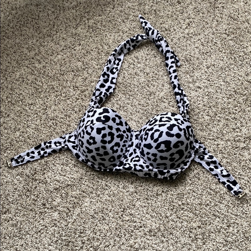Leopard Print Halter Bikini Top